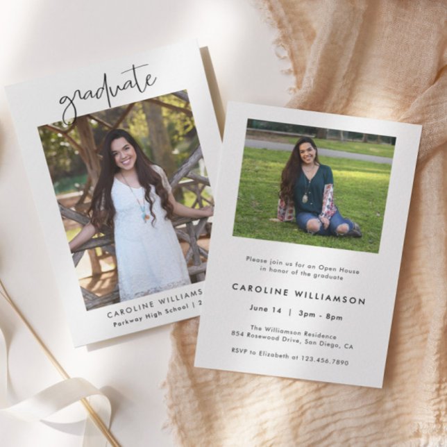 Invitación moderna para casa abierta de graduación (Subido por el creador)