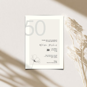 Invitación moderna para cumpleaños 50 - Estilo min