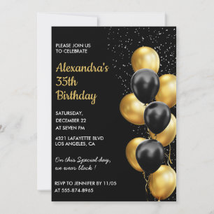 Invitación moderna para cumpleaños número 35 Globo