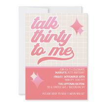 Invitación moderna para cumpleaños treinta Hablemo