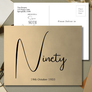 Invitación moderna para el 90 cumpleaños masculino