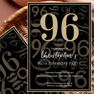 Invitación moderna para él por el 96 cumpleaños de