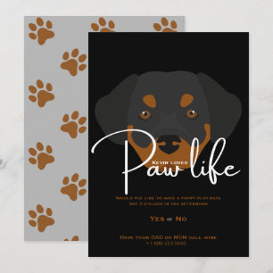 Invitación moderna para fiesta de cachorro adorabl