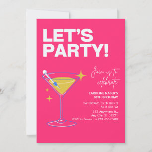 Invitación moderna para fiesta de cumpleaños 30 de
