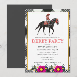Invitación moderna para fiesta de Derby de carrera