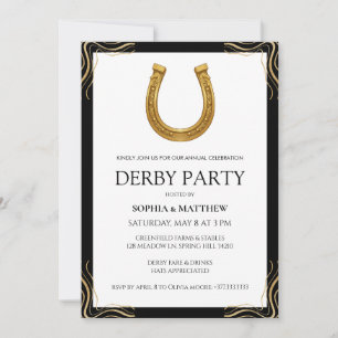Invitación moderna para fiesta de derby ecuestre