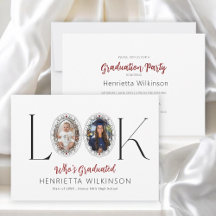 Invitación moderna para fiesta de graduación con f