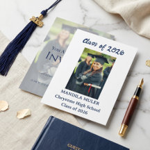 Invitación moderna para fiesta de graduación con f