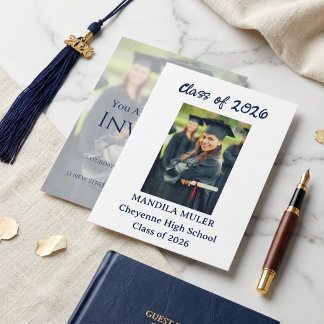 Invitación moderna para fiesta de graduación con f