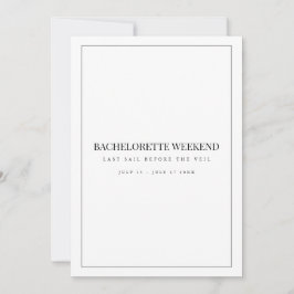 Invitación moderna para fin de semana de despedida