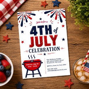 Invitación moderna para la celebración del 4 de ju