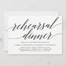 Invitación moderna para la cena de ensayo de la bo