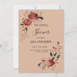 Invitación moderna para la ducha de boda Rosa Brid