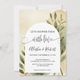Invitación moderna para la ducha de la pareja con 