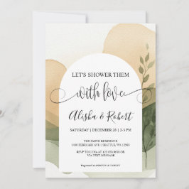 Invitación moderna para la ducha de la pareja con 