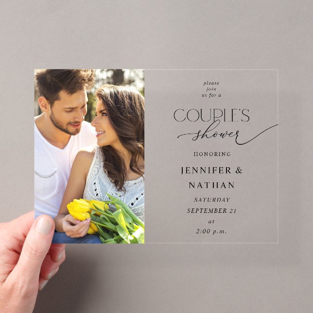 Invitación moderna para la ducha de la pareja con  (Insitu (portátil))
