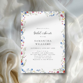 Invitación moderna para una ducha de novia con flo