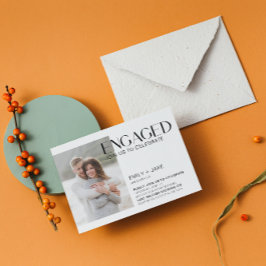 Invitación Moderna participación Minimalista 3 foto en blanco