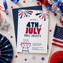 Invitación moderna patriótica para una fiesta de b