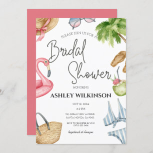 Invitación Moderna piscina de playa Fiesta ducha de novias de