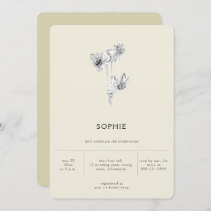 Invitación Moderna pista Minimalista de oro Daffodil Bridal S