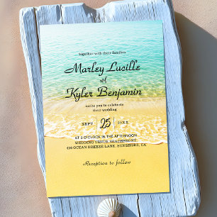 Invitación Moderna playa de verano de destino Boda