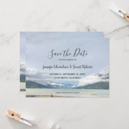 Invitación Moderna playa de verano de montaña Salven la tarje