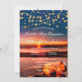 Invitación Moderna playa de verano Sunset Beach Mason Jar Bod