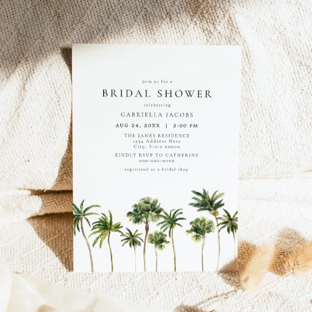 Invitación Moderna playa tropical mínima Palm Beach Bridal Sh (Subido por el creador)