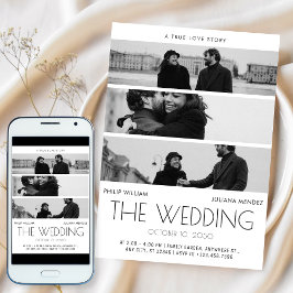 Invitación Moderna portada minimalista poster boda de fotos