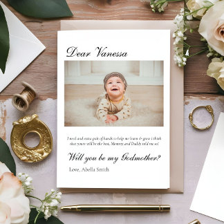 Invitación Moderna propuesta de padrino Bautismo padrino