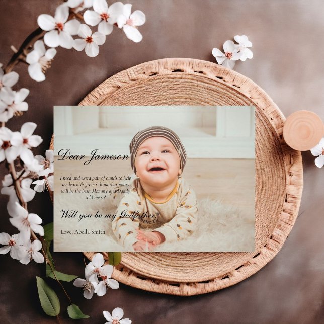 Invitación Moderna propuesta padrina Bautismo padrino (Subido por el creador)