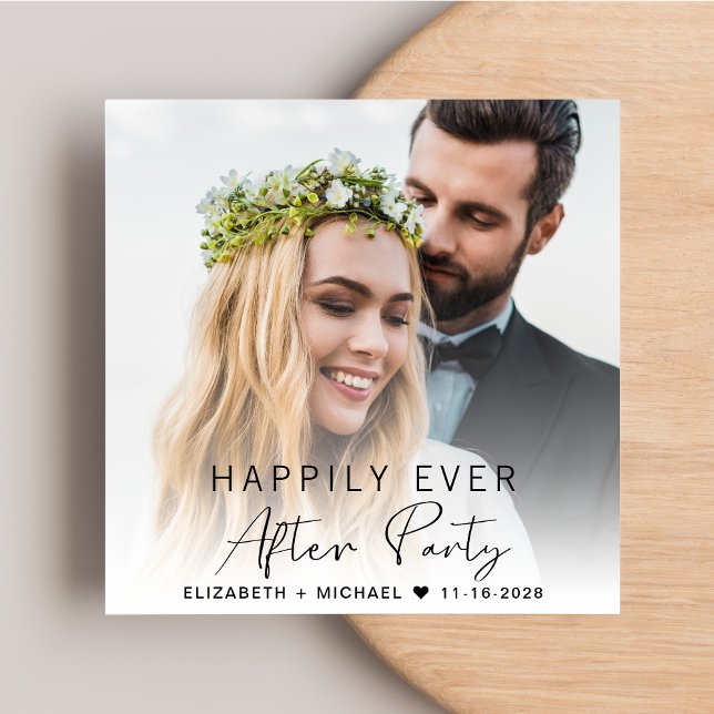 Invitación Moderna recepción de boda con crema de fotos (Subido por el creador)