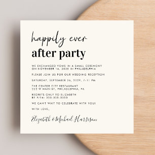 Invitación Moderna recepción de boda con crema de fotos