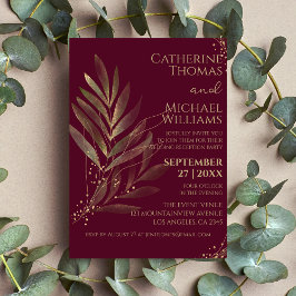 Invitación Moderna recepción de bodas de oro de Borgoña