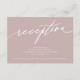 Invitación Moderna recepción de casamiento con taupe rosado