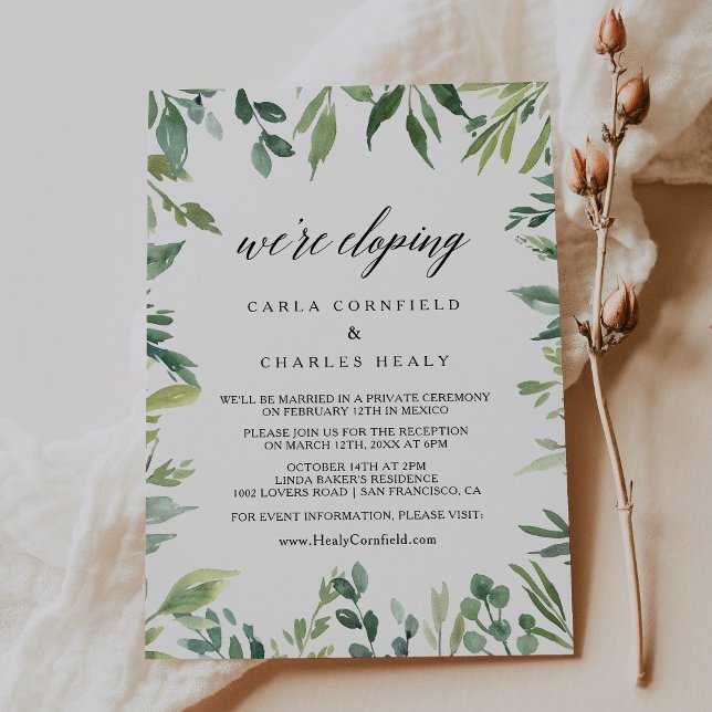 Invitación Moderna recepción de estilo Elopement (Subido por el creador)