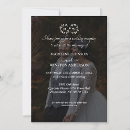 Invitación Moderna Recepción De Fotografías En Blanco Y Negro