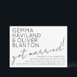 Invitación Moderna recepción divertida de boda simple<br><div class="desc">La elegancia de un tipo de letra bonito sans-serif contrasta con el guión de escritura a mano que dice "¡se casó!" en esta recepción de boda invitación e invitación 2 en uno. Utilice los campos de plantilla para añadir sus propios detalles y no dude en cambiar colores, fuentes, diseño de...</div>