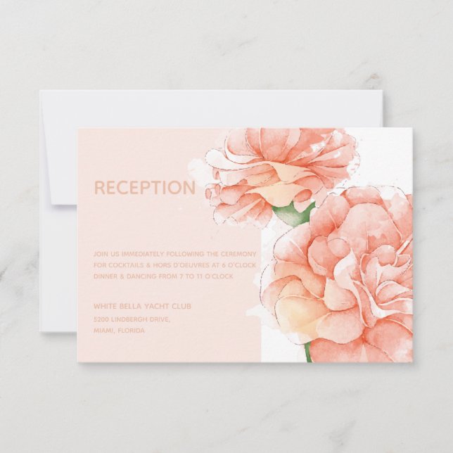 Invitación Moderna recepción floral elegante de boda (Anverso)