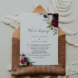 Invitación Moderna recepción Rubor Elopement de la Marina de 