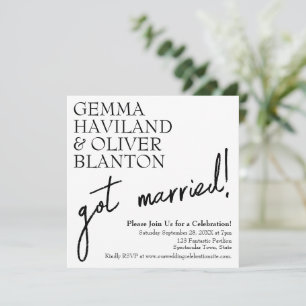 Invitación Moderna recepción sencilla de casamiento divertido