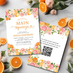 Invitación Moderna restricción principal QR Código Cute Ducha