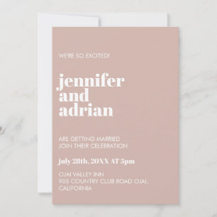 Invitación moderna retro blanca moderna