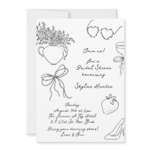 Moderna Retro Boho Doodle RSVP Bridal Shower