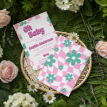 Invitación Moderna Retro Pastel Oh Baby Shower