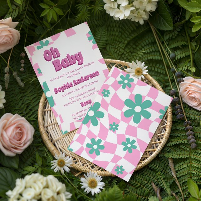 Invitación Moderna Retro Pastel Oh Baby Shower (Subido por el creador)