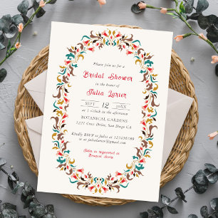 Invitación Moderna Romántica Elegante FloralWreath Bridal Duc