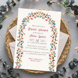 Invitación Moderna Romántica Elegante FloralWreath Bridal Duc