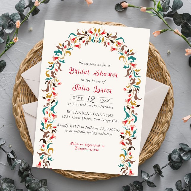 Invitación Moderna Romántica Elegante FloralWreath Bridal Duc (Subido por el creador)